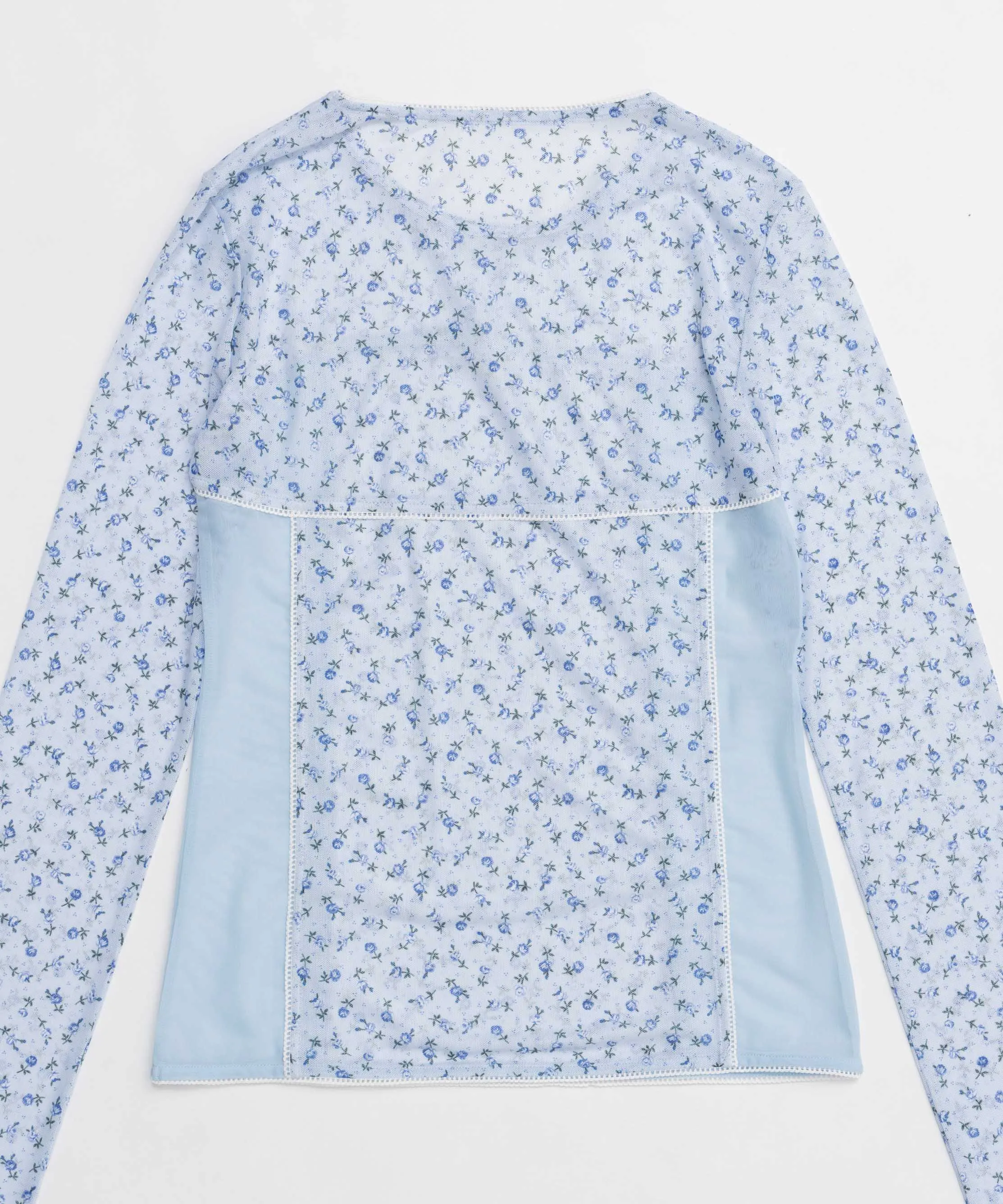 Small Floral Pattern Mesh Fabric Inner Tops
