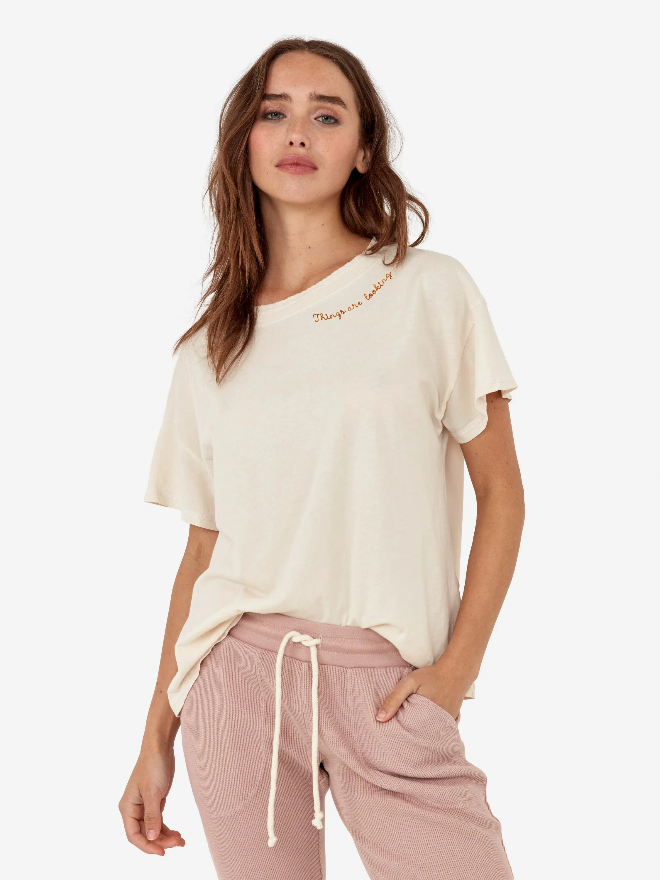SOLD OUT! THINGS ARE LOOKING UP® X MATE Vintage Boxy Crew Organic Cotton Crew Shirt