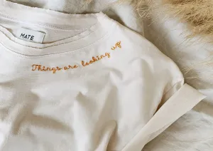 SOLD OUT! THINGS ARE LOOKING UP® X MATE Vintage Boxy Crew Organic Cotton Crew Shirt