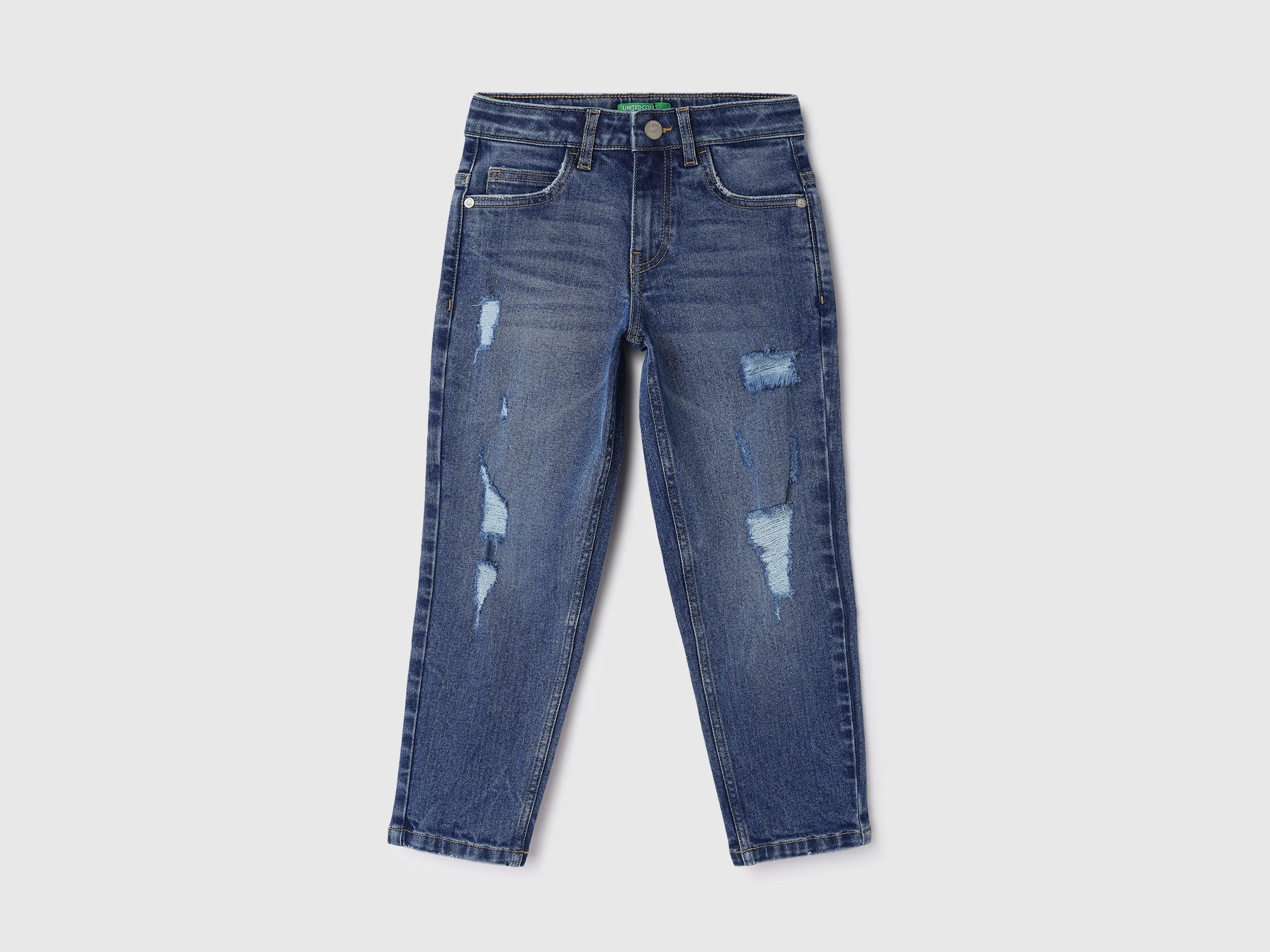 Solid Mom Fit Jeans