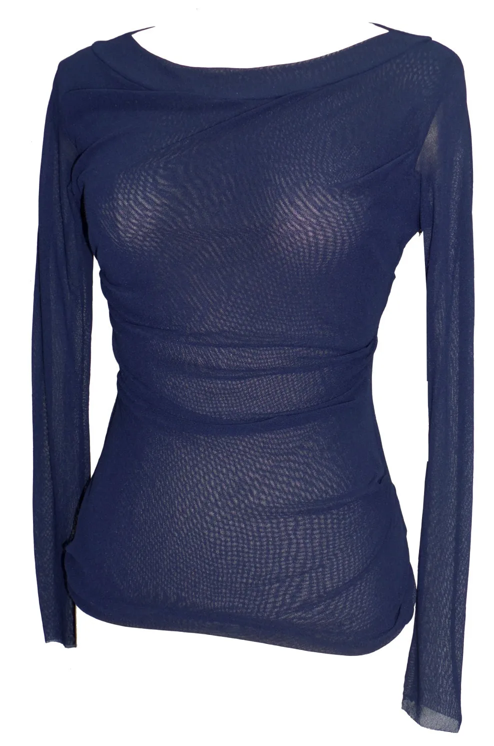 Solid Pleated Boat Neck Top