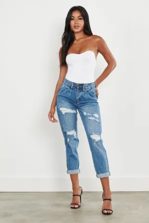 Sophisticated High Waisted Boyfriend Jeans