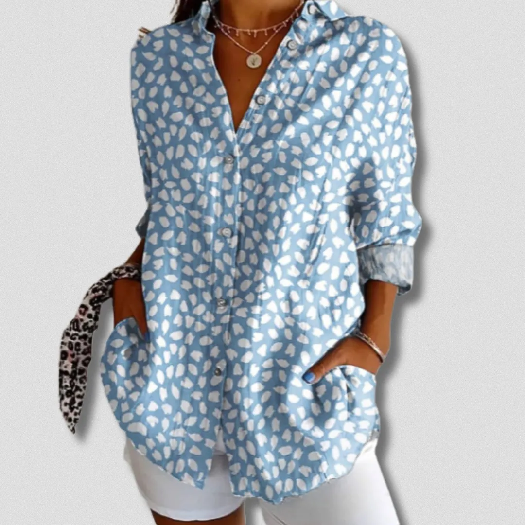 Stefanie | Long Sleeve Floral Button-Down Shirt
