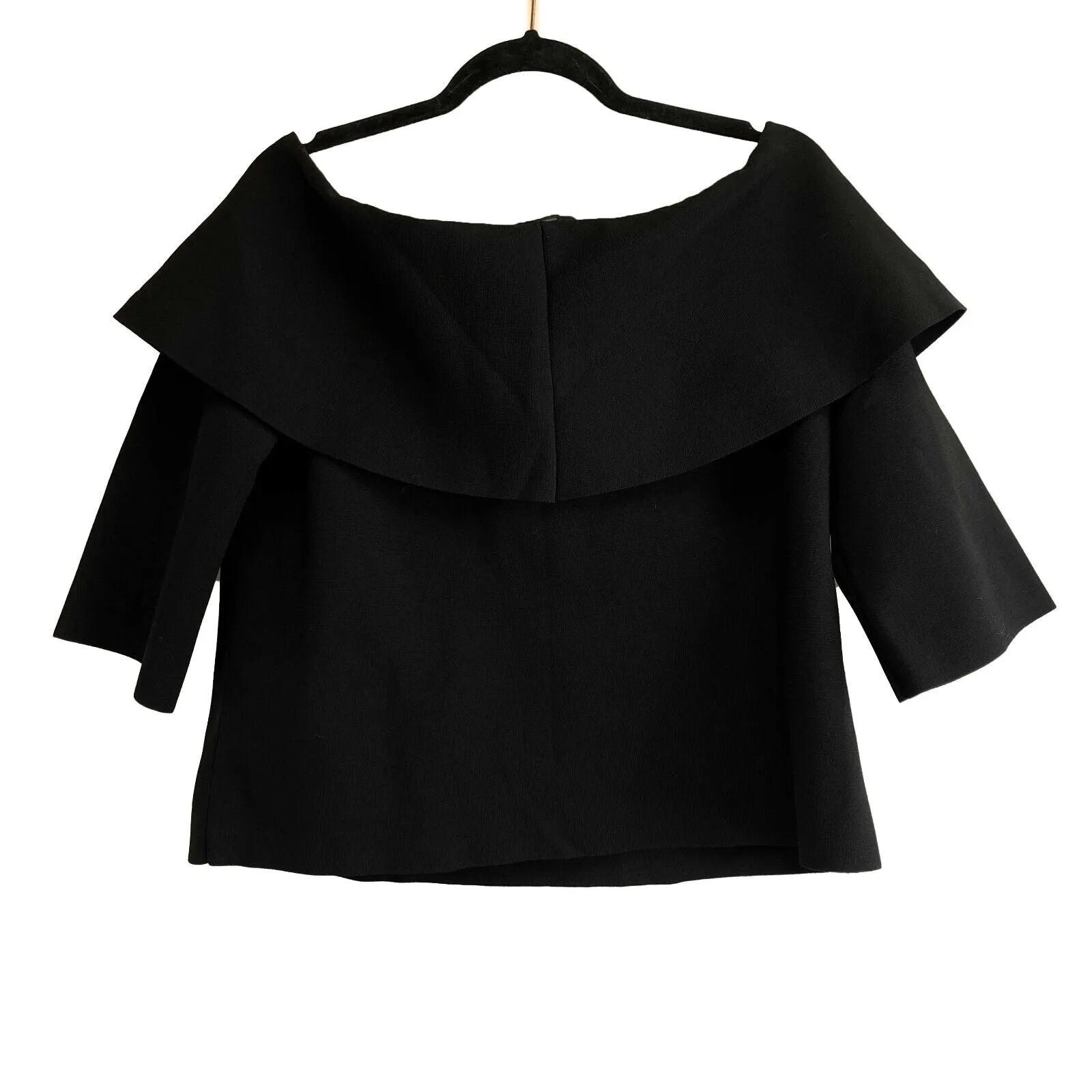 Stella McCartney - Excellent - Off Shoulder Ruffle - Black Top - 40 US 6
