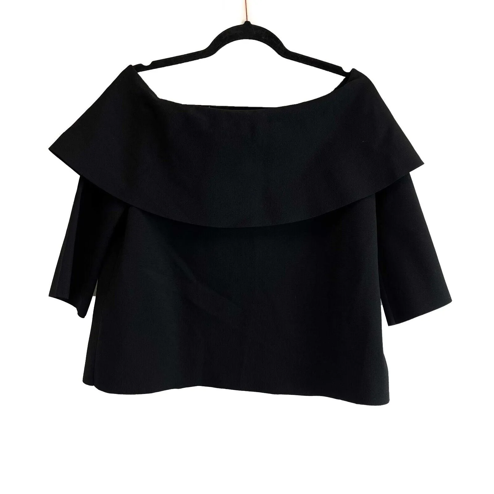 Stella McCartney - Excellent - Off Shoulder Ruffle - Black Top - 40 US 6