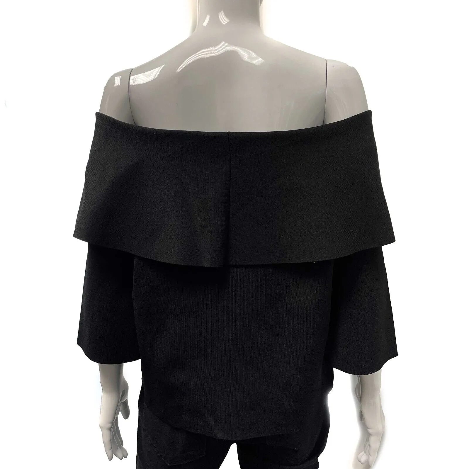 Stella McCartney - Excellent - Off Shoulder Ruffle - Black Top - 40 US 6