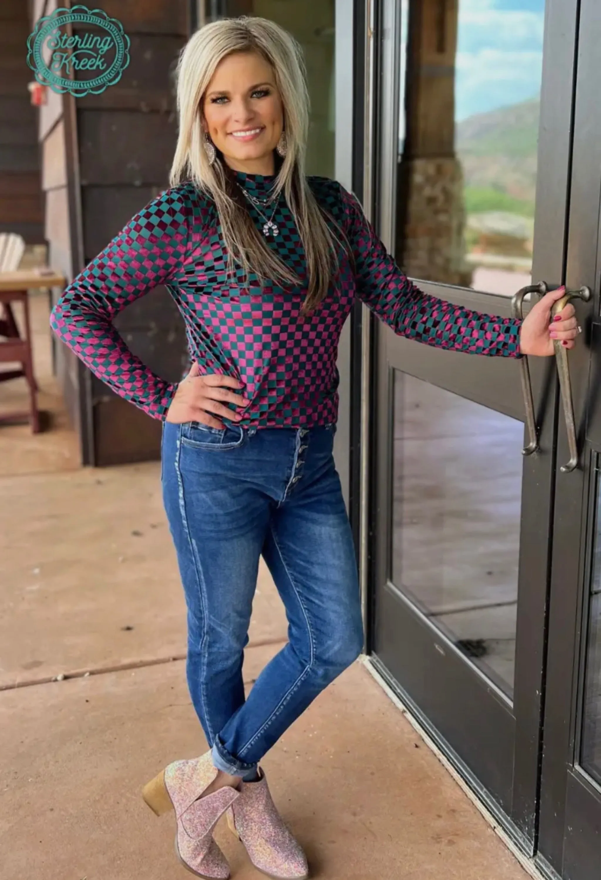 Sterling Kreek Watermelon Moonshine Mesh Top