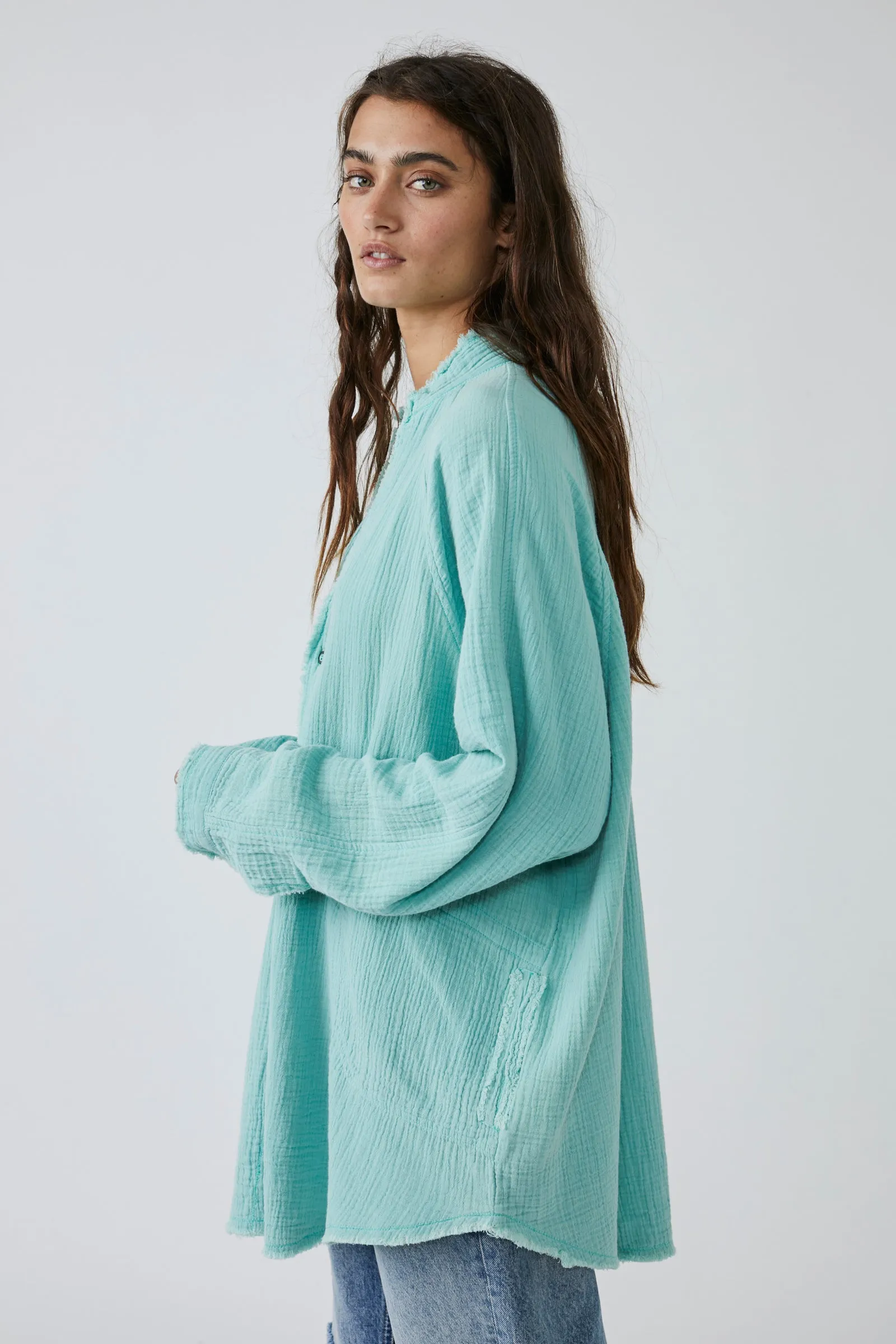 Summer Daydream Button Down - Clear Skies