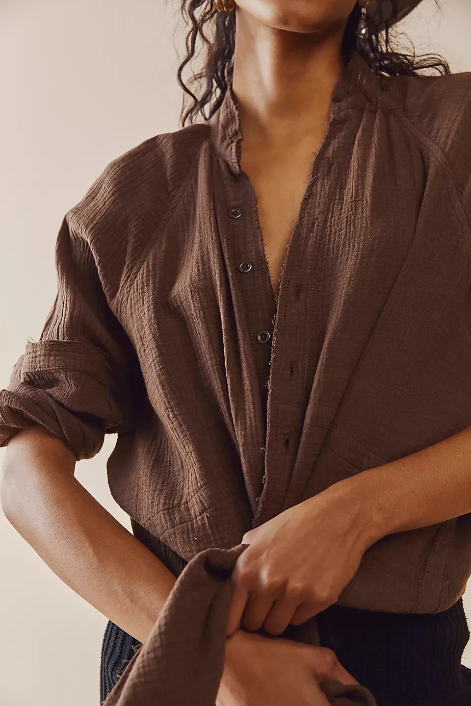 Summer Daydream Button Down - Espresso Martini