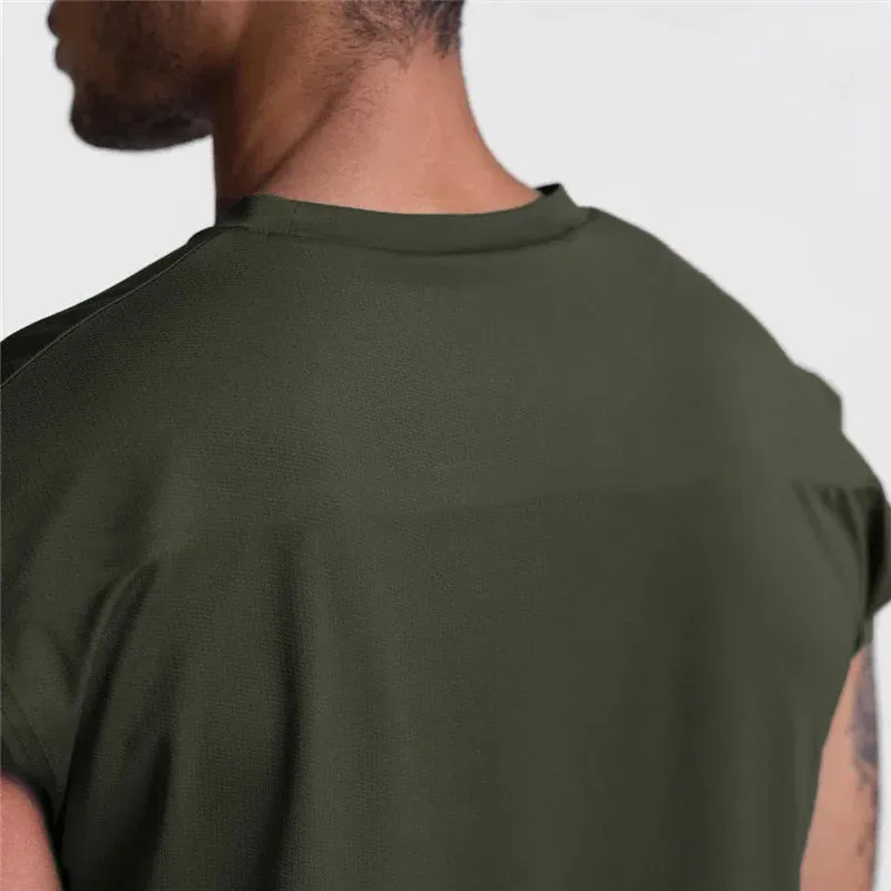 Summer Mesh Quick Dry Men's Sports Sleeveless Tee: Perfect for Gym, Running, and Fitness