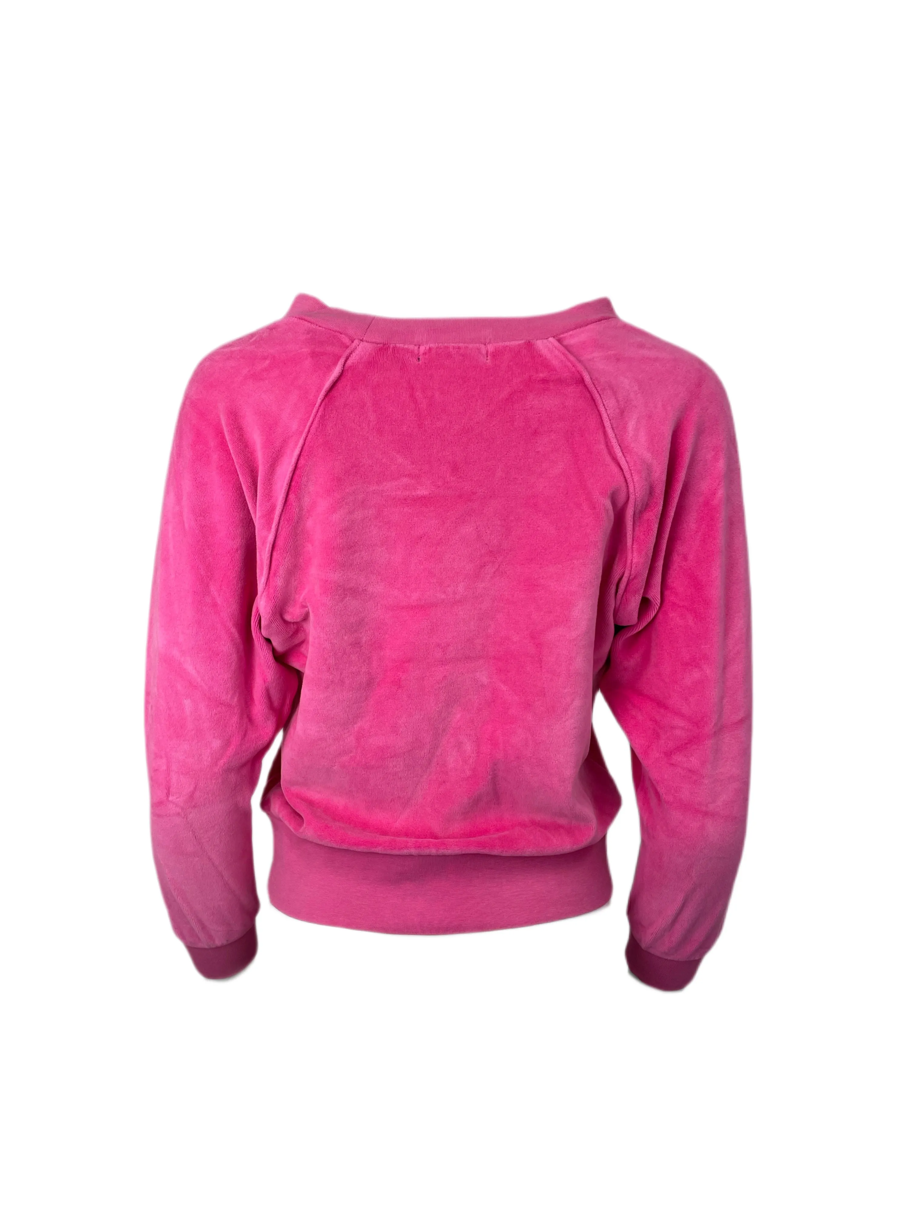 SUZIE KONDI Women's Hot Pink Velour Raglan Top #2019 XS NWT