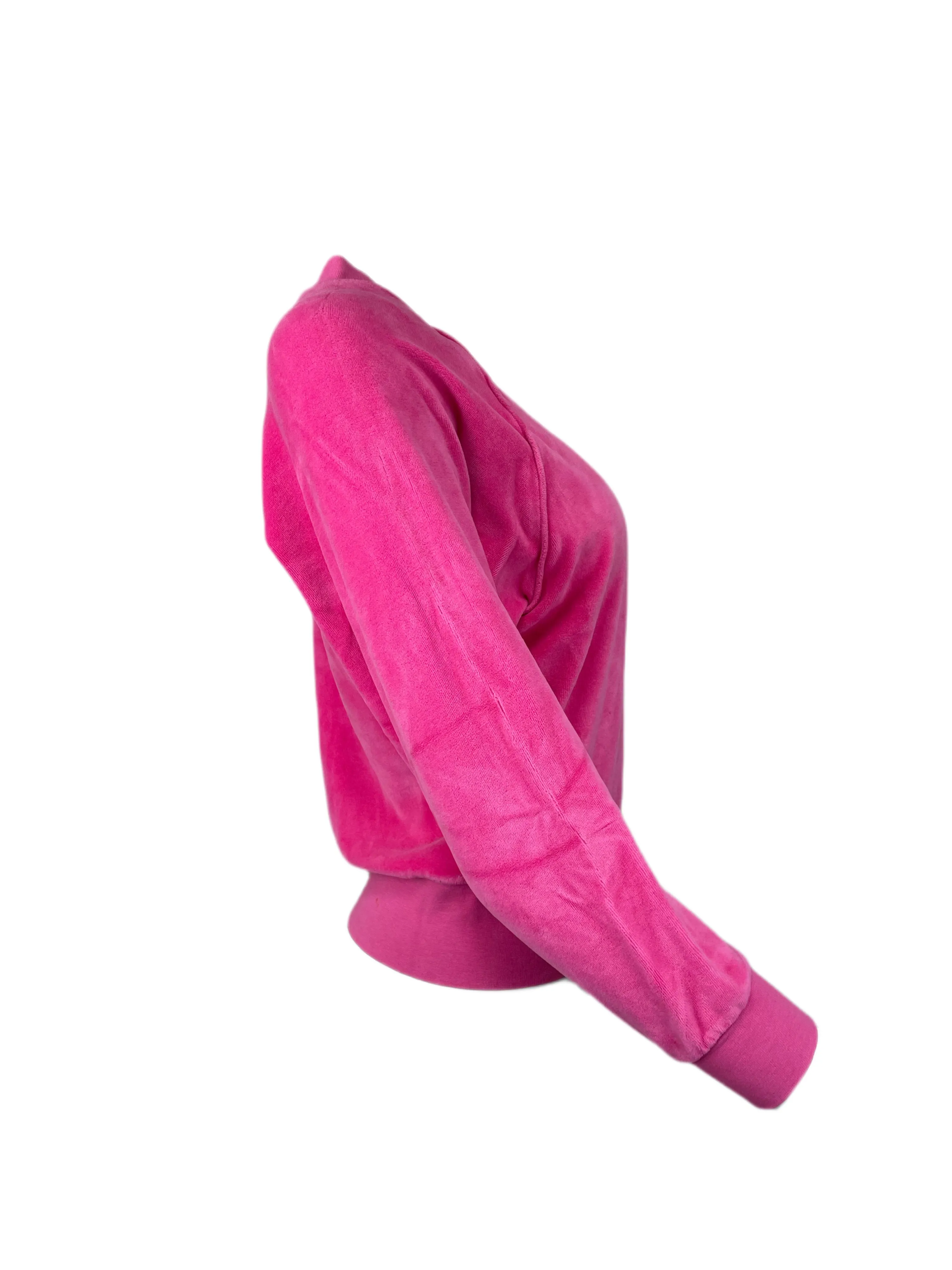 SUZIE KONDI Women's Hot Pink Velour Raglan Top #2019 XS NWT