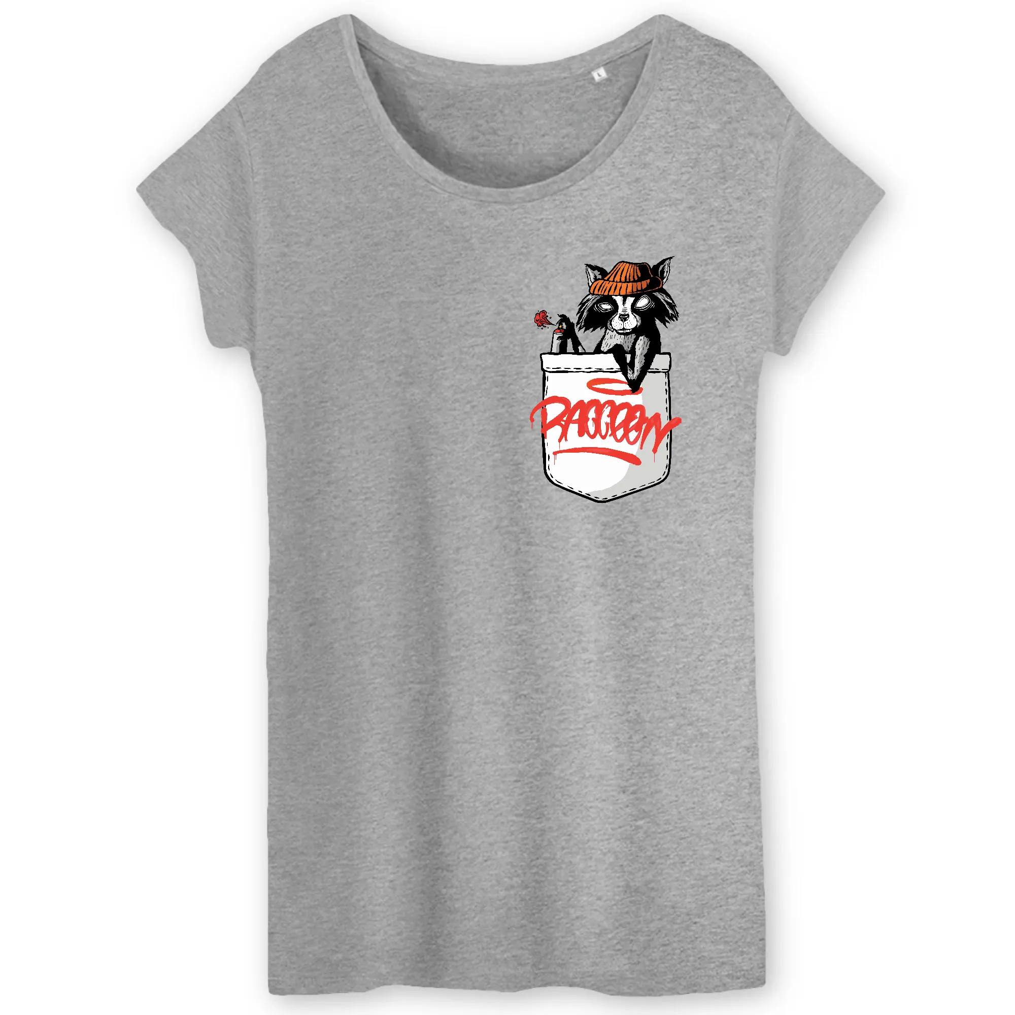 T-Shirt - BIO- Pocket Racoon - Damen