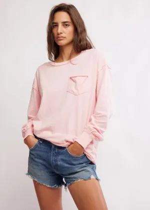 T-shirt maniche lunghe Fade Into You in Pale Rosette di Free People