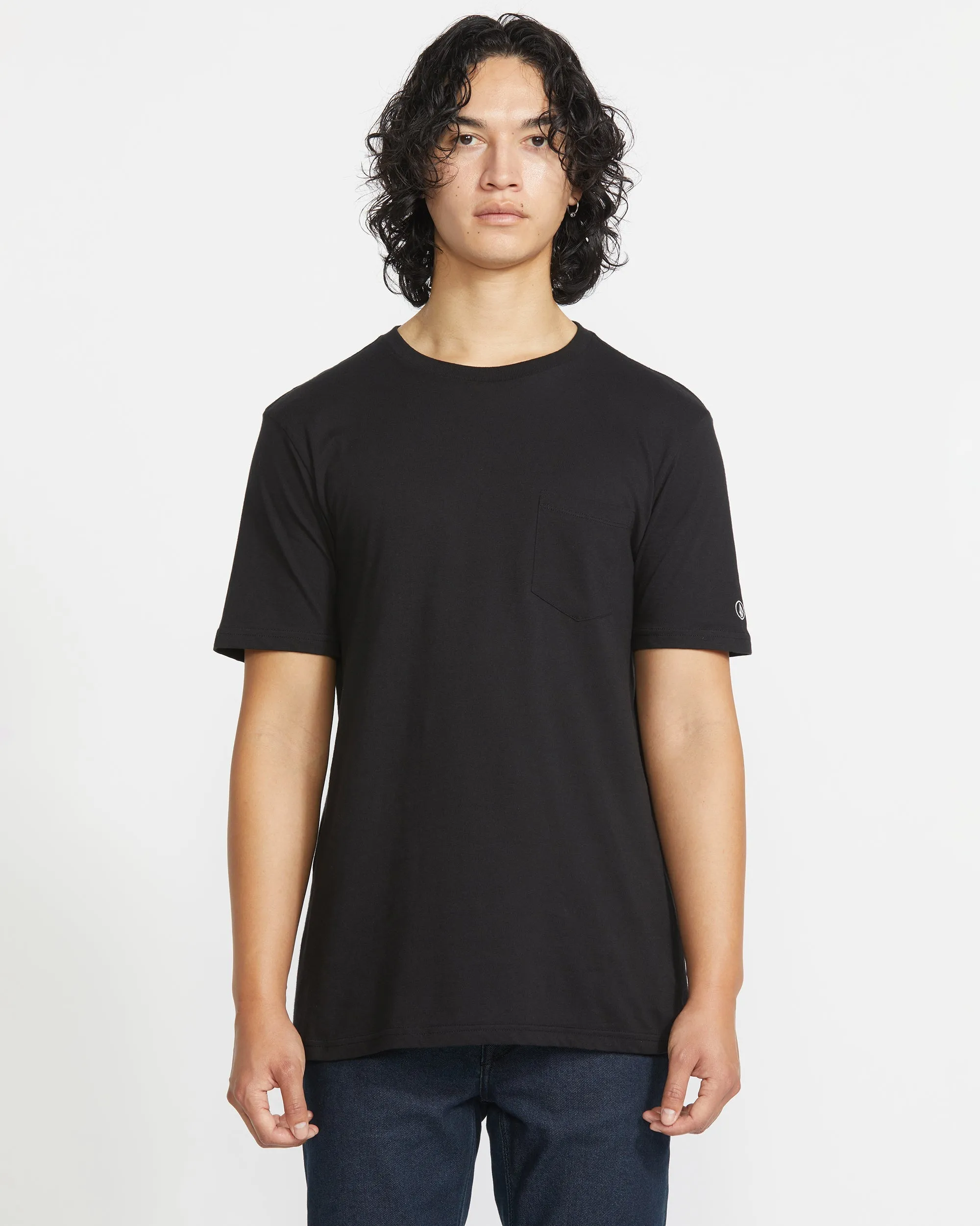 T-shirt Solid Pocket - BLACK