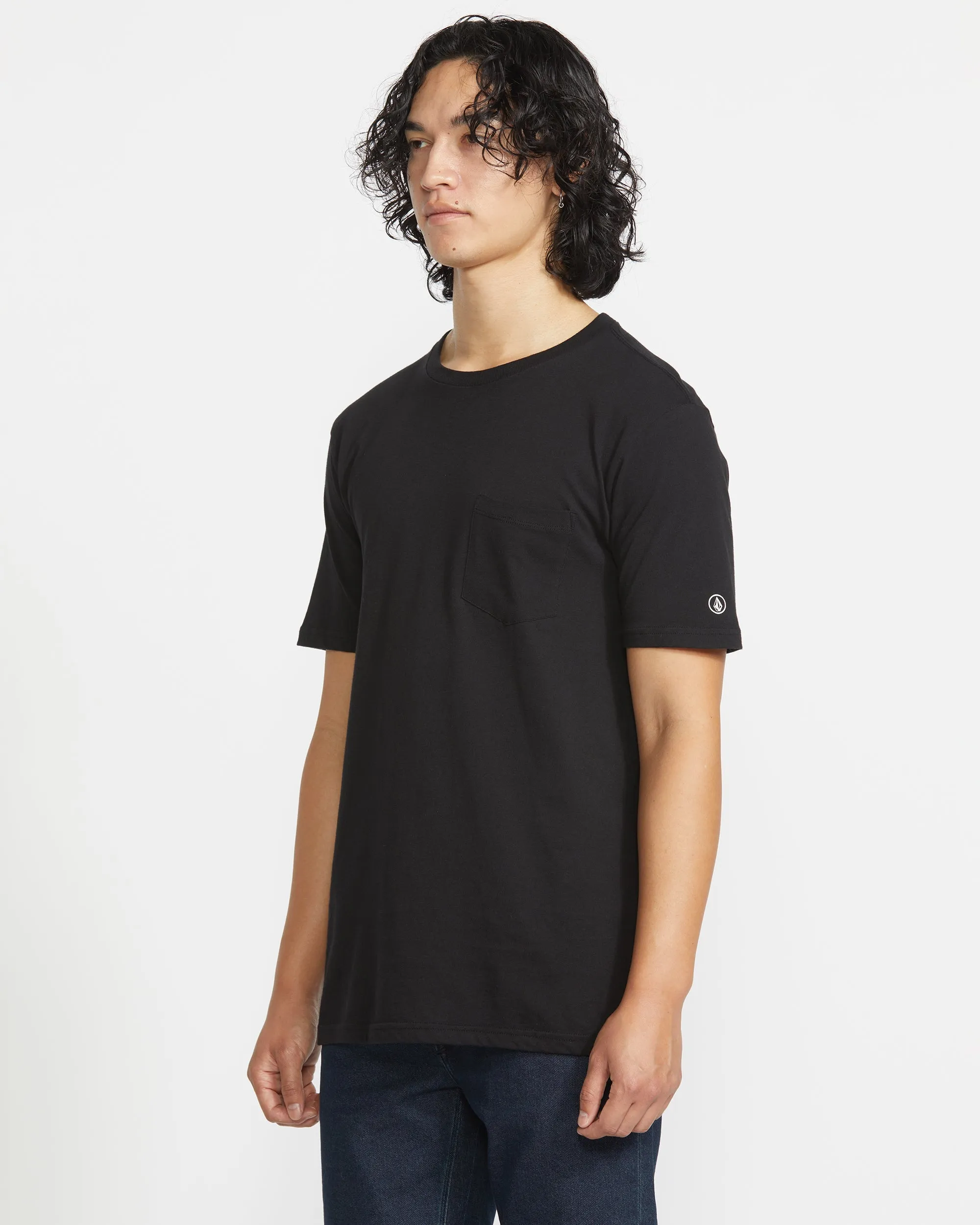 T-shirt Solid Pocket - BLACK