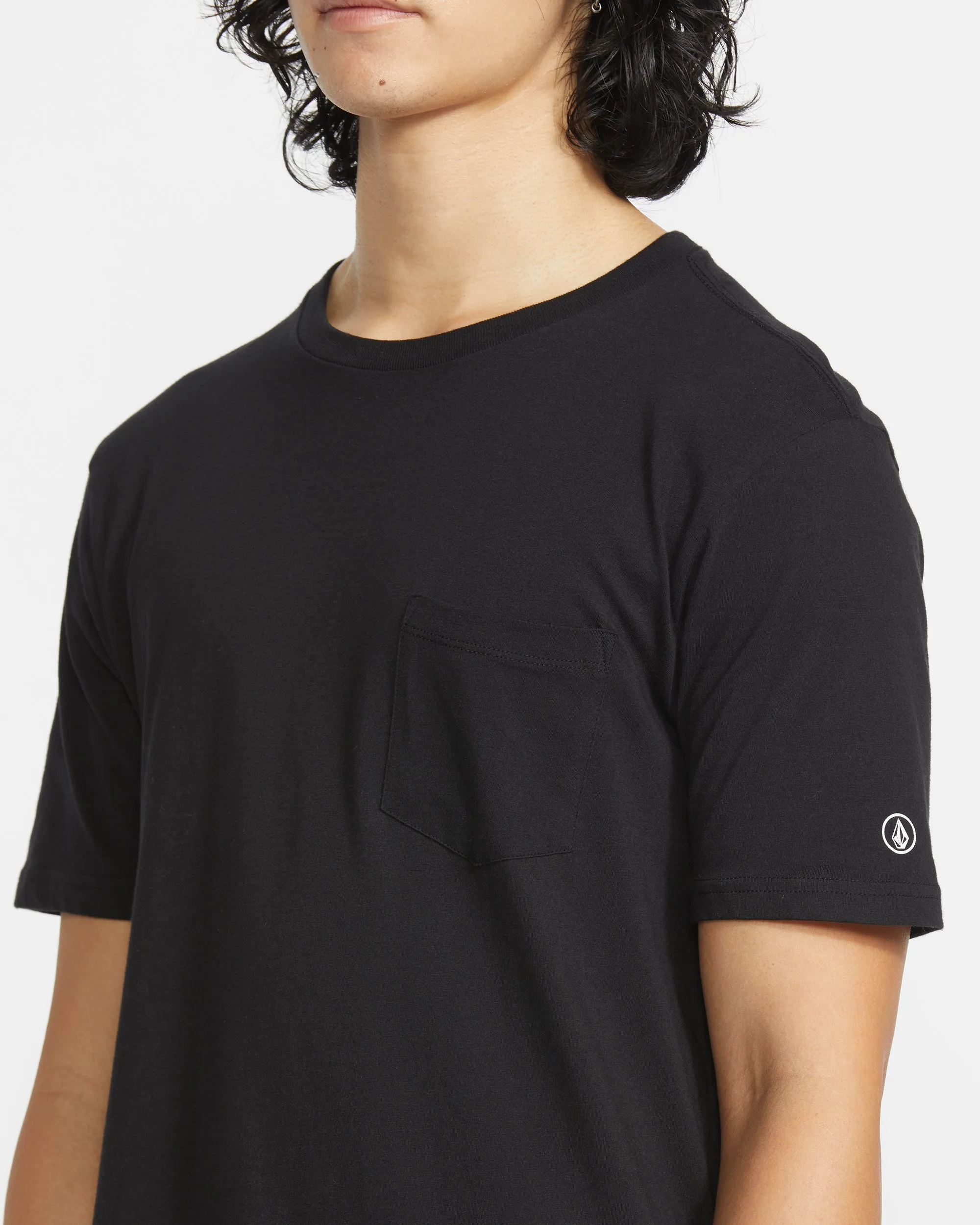 T-shirt Solid Pocket - BLACK