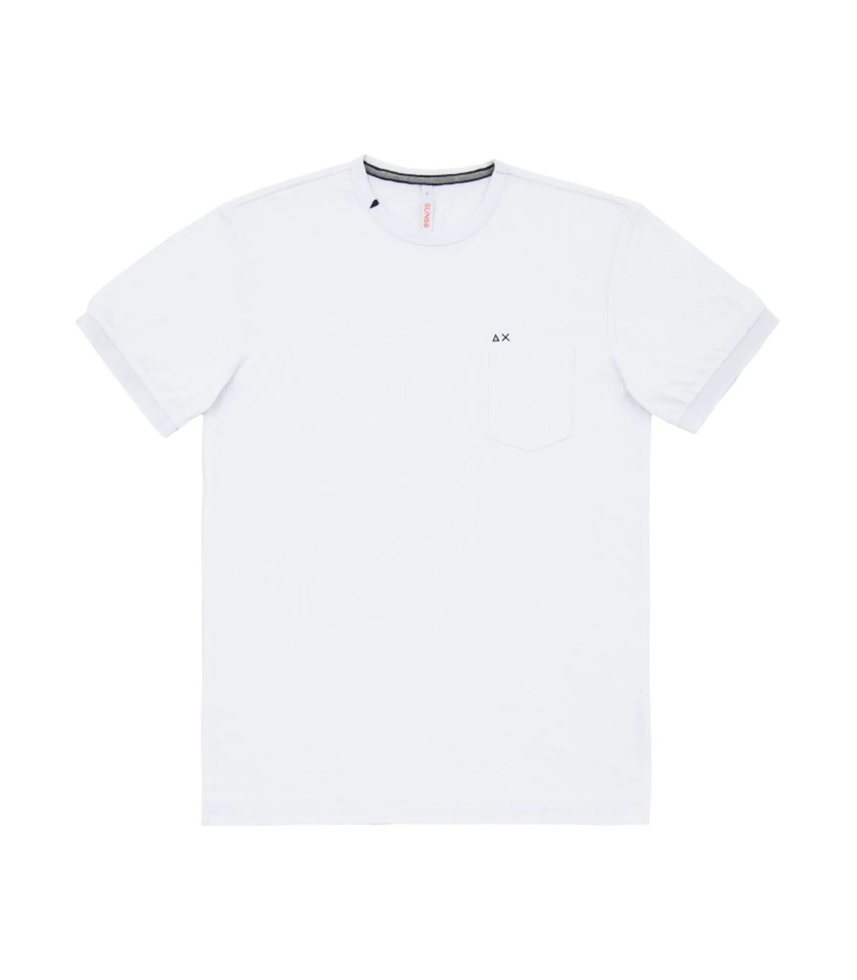 T-Shirt Solid Pocket S/S - Bianco