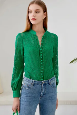 Tamryn Lace Blouse - Emerald - GDS