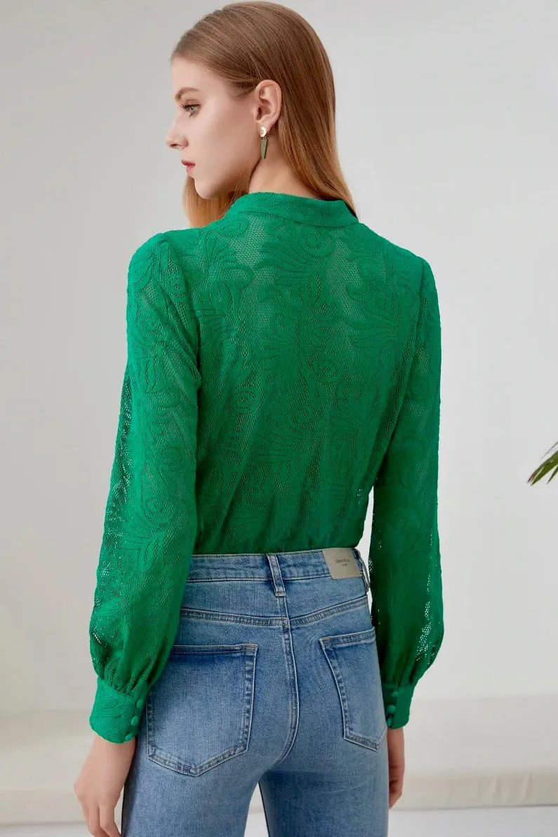 Tamryn Lace Blouse - Emerald - GDS