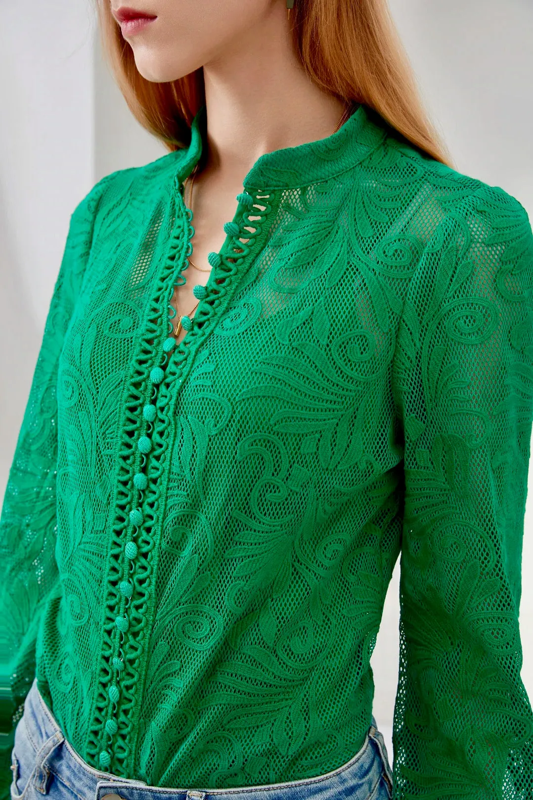 Tamryn Lace Blouse - Emerald - GDS
