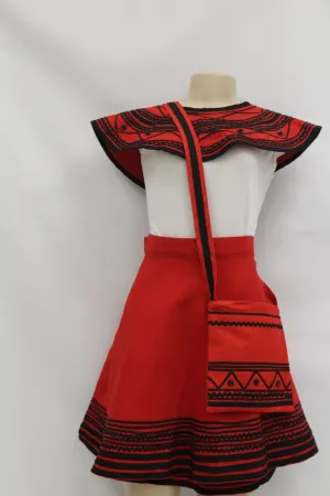 Teen Girls Skirt with Bag - 3PC - Red