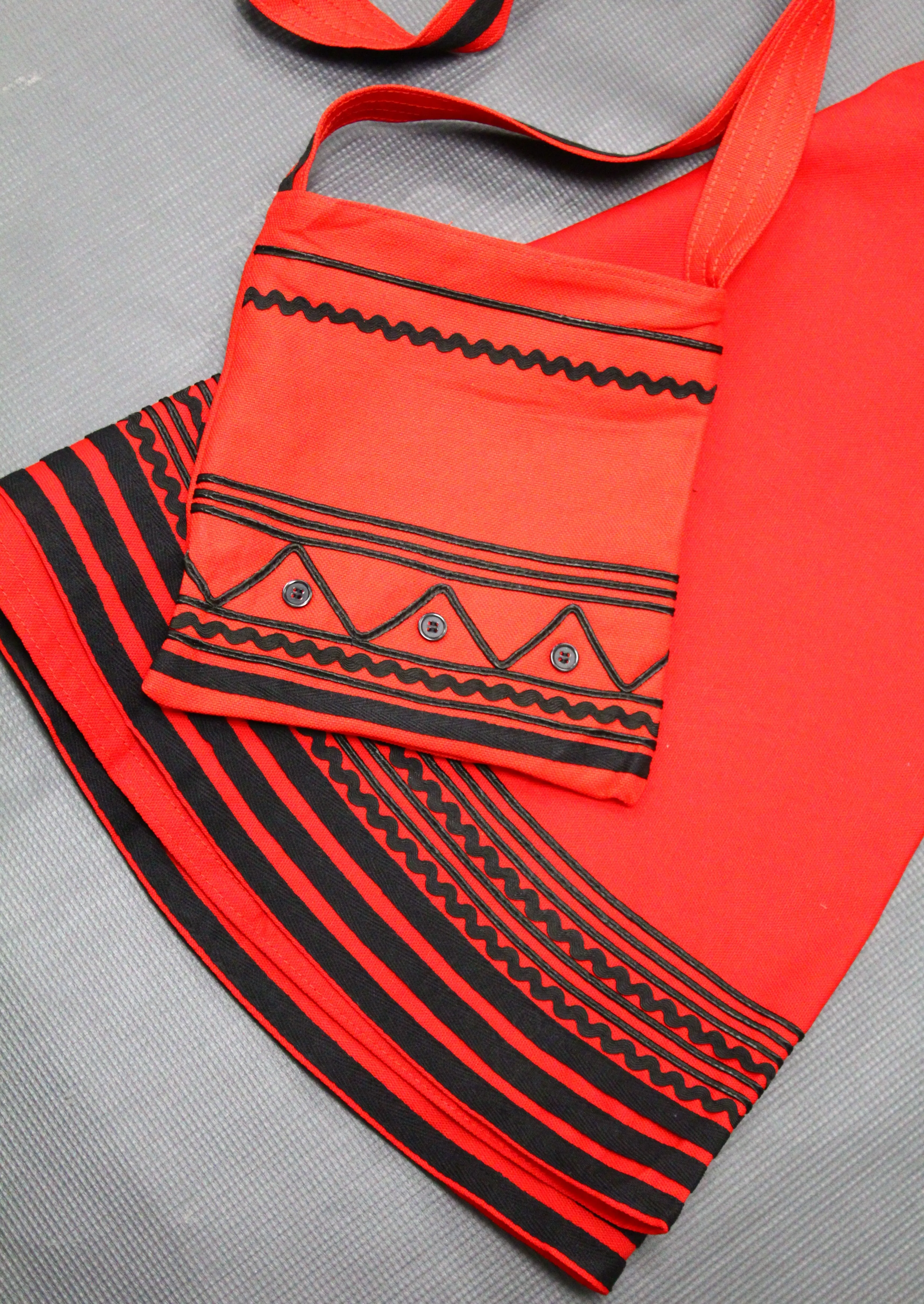 Teen Girls Skirt with Bag - 3PC - Red