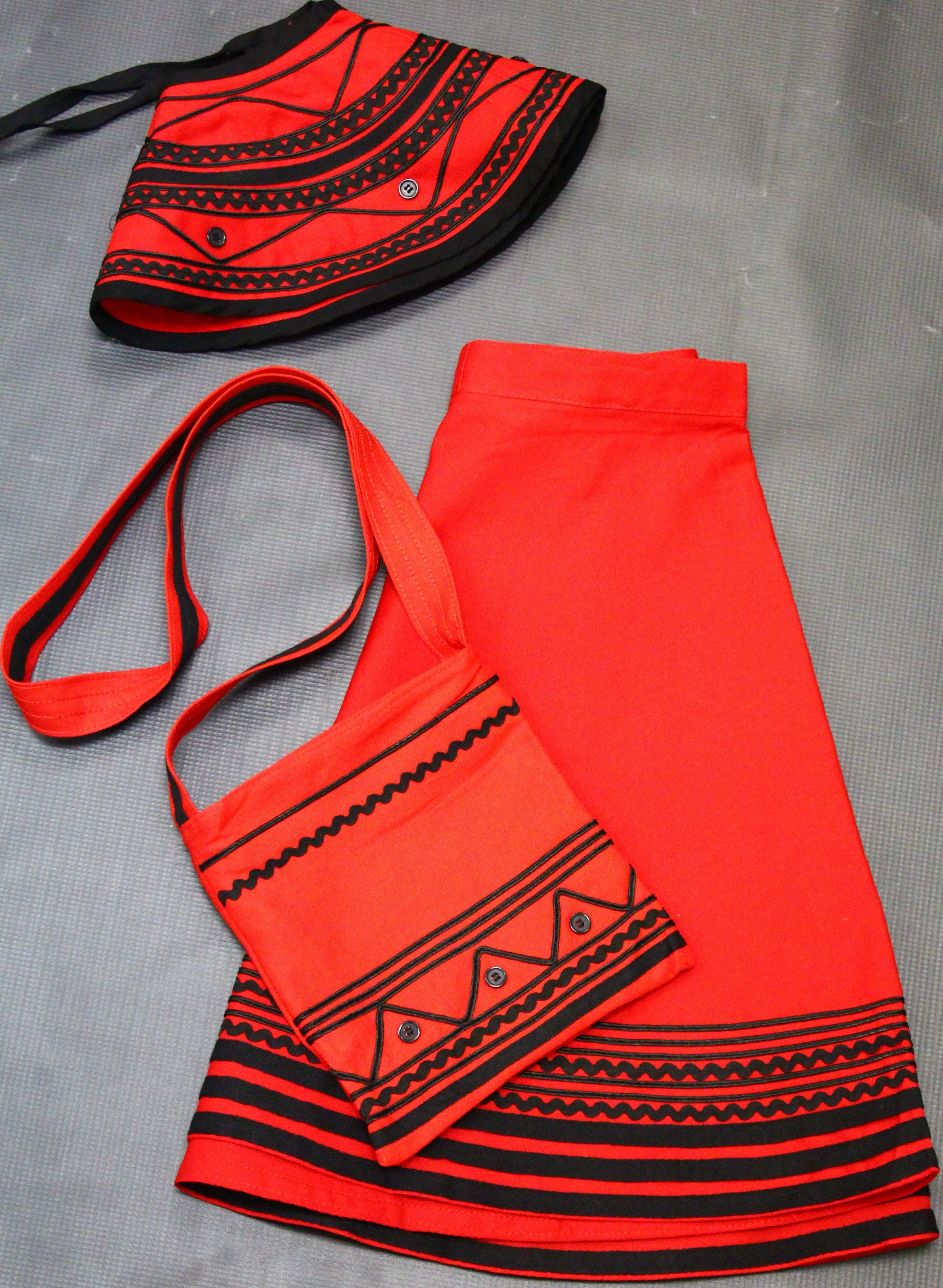 Teen Girls Skirt with Bag - 3PC - Red