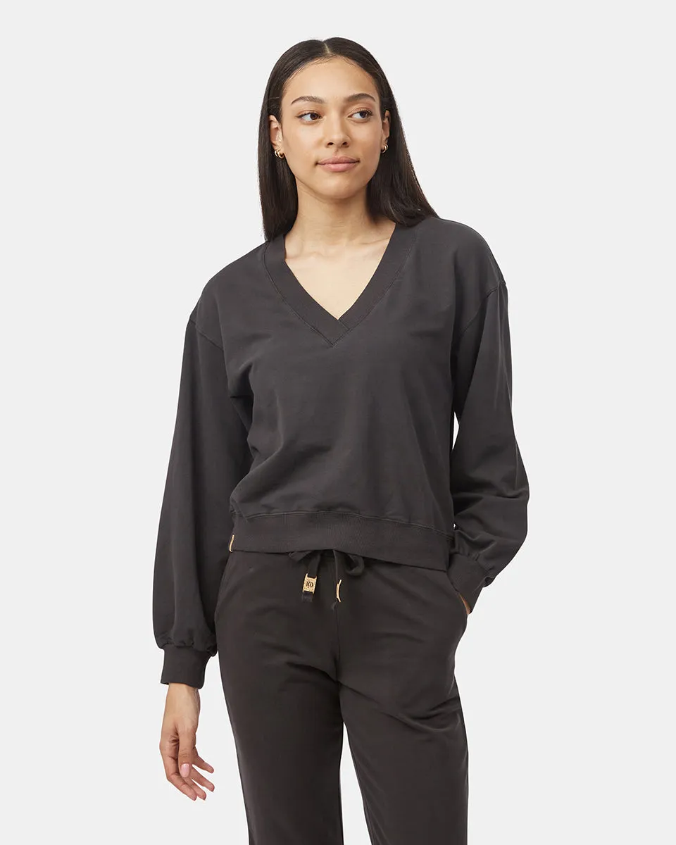 Tentree French Terry V-Neck Balloon Sleeve