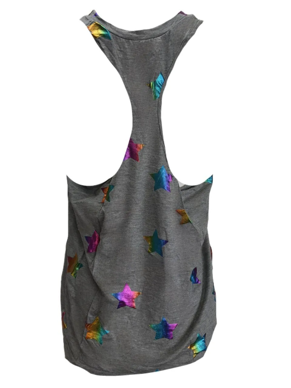 TEREZ Women's Grey Raglan Racerback Tank #22168156 Large NWT