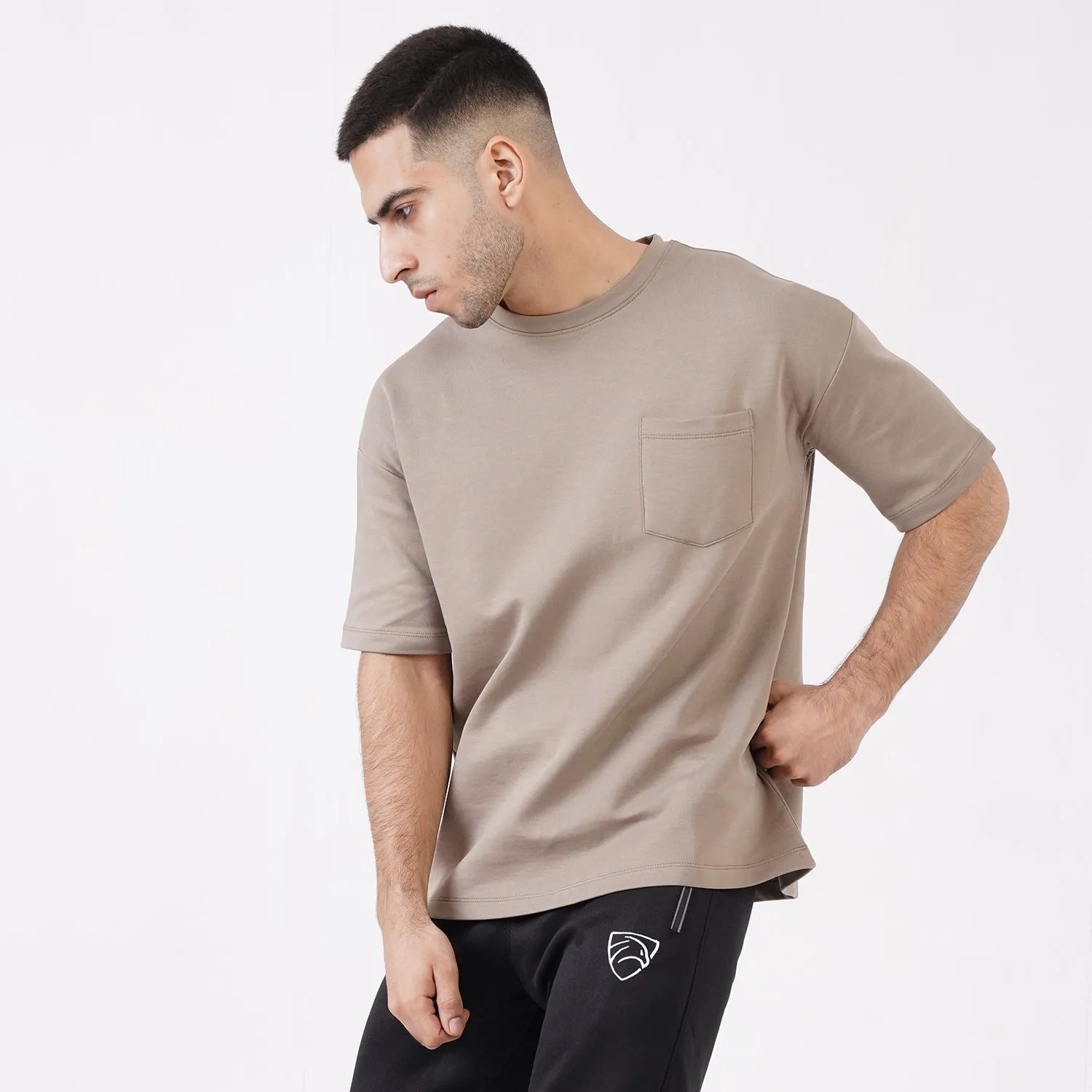 Tf-Premium Scuba Brown Half Sleeve Heavy GSM Pocket Top