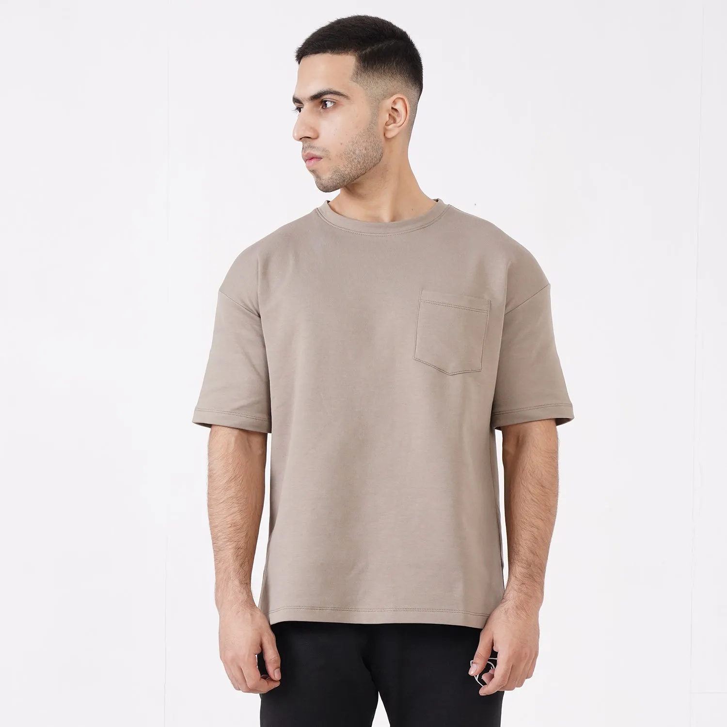 Tf-Premium Scuba Brown Half Sleeve Heavy GSM Pocket Top