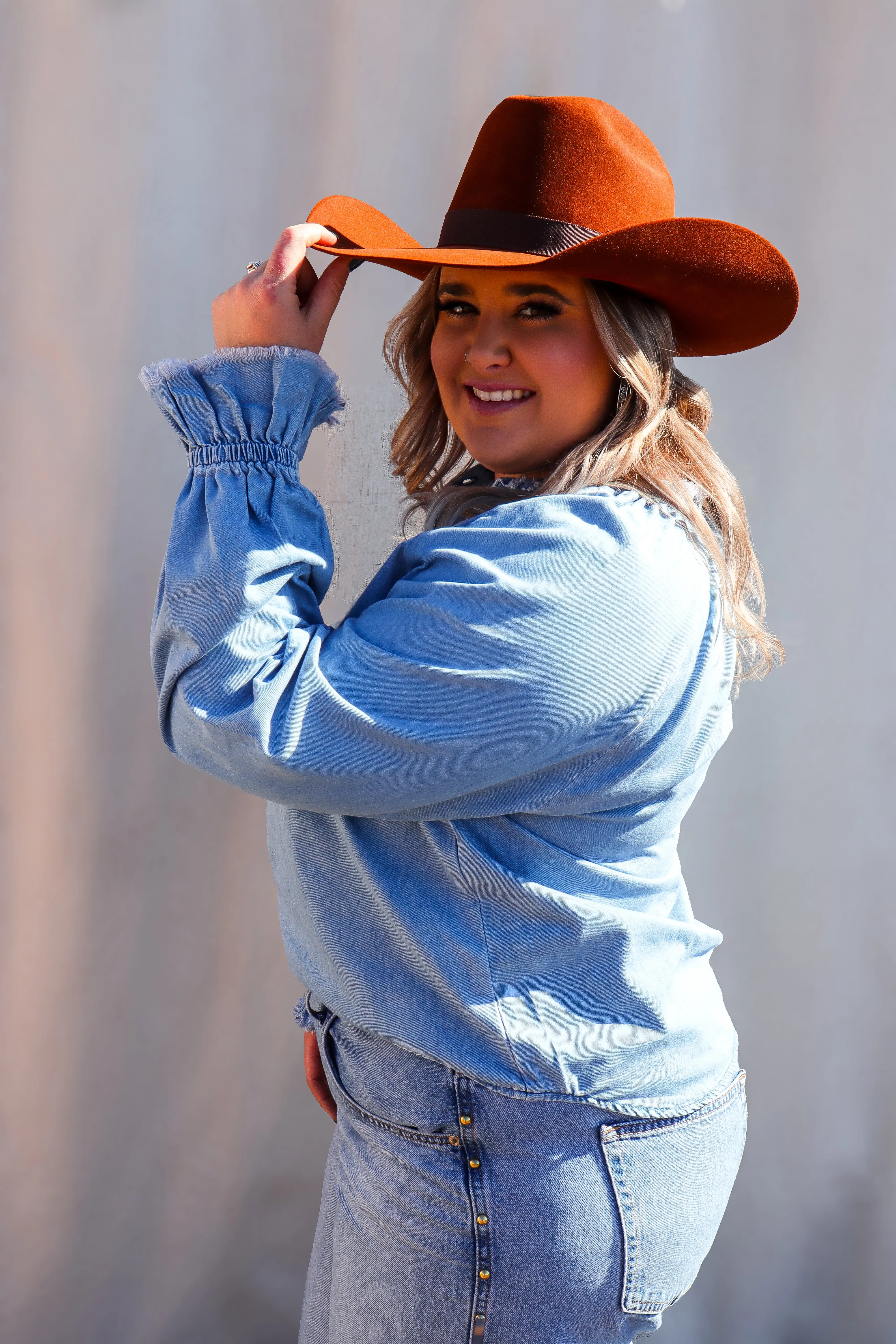 The Dreamcatcher Denim Long Sleeve Blouse