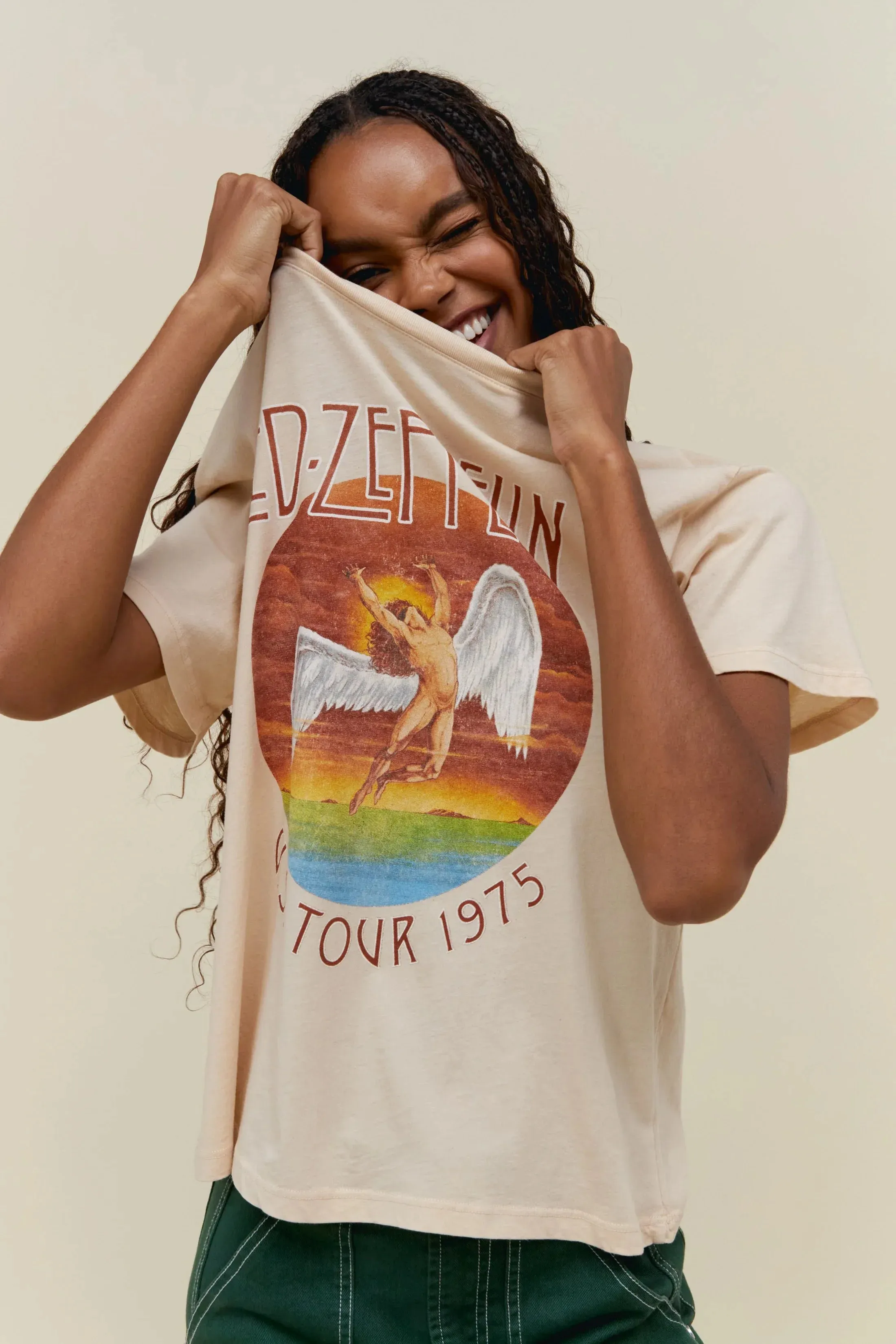 The Led Zeppelin Tour 1975 Boyfriend Tee by Daydreamer