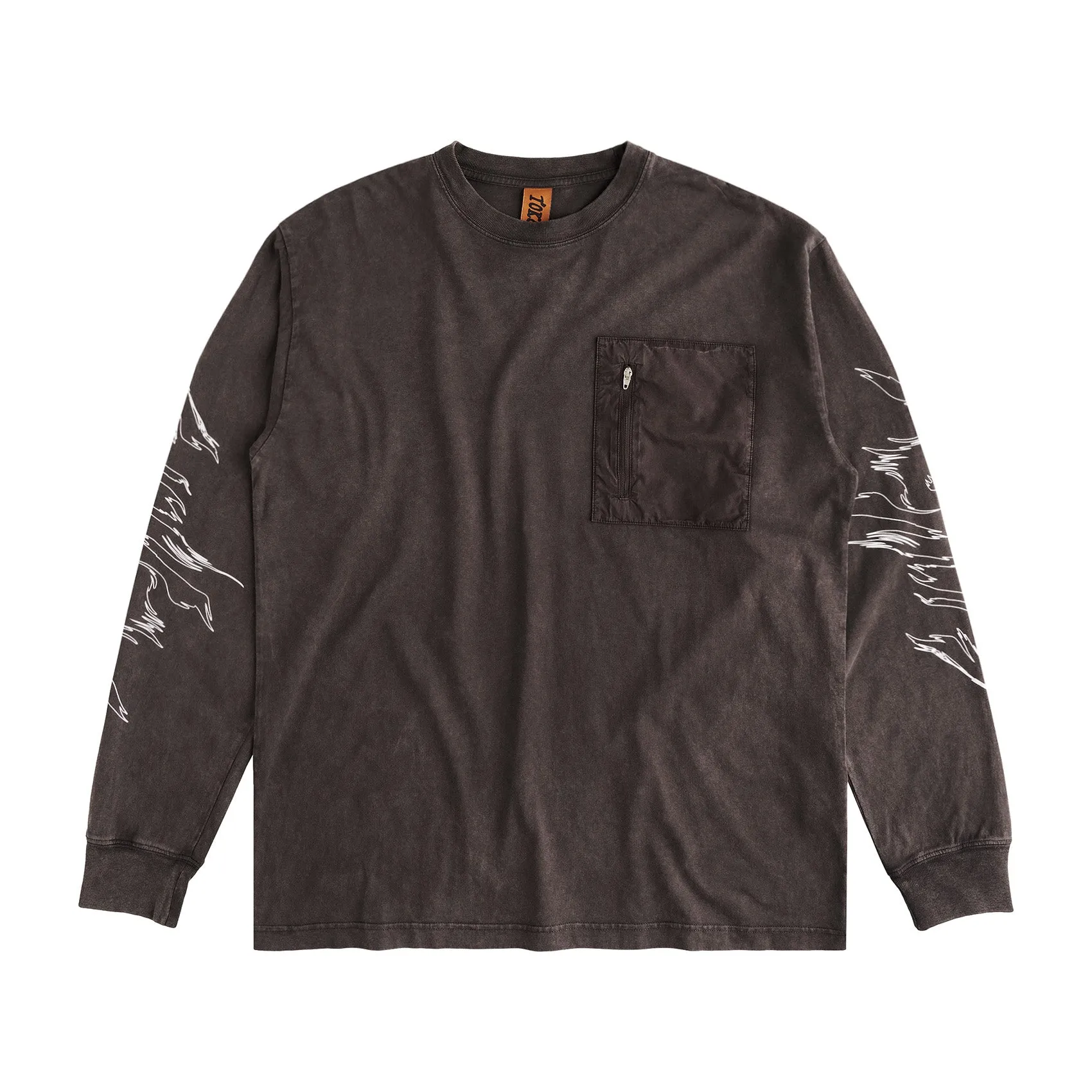 Token - Acid Pocket LS T-Shirt - Faded Wash Chocolate
