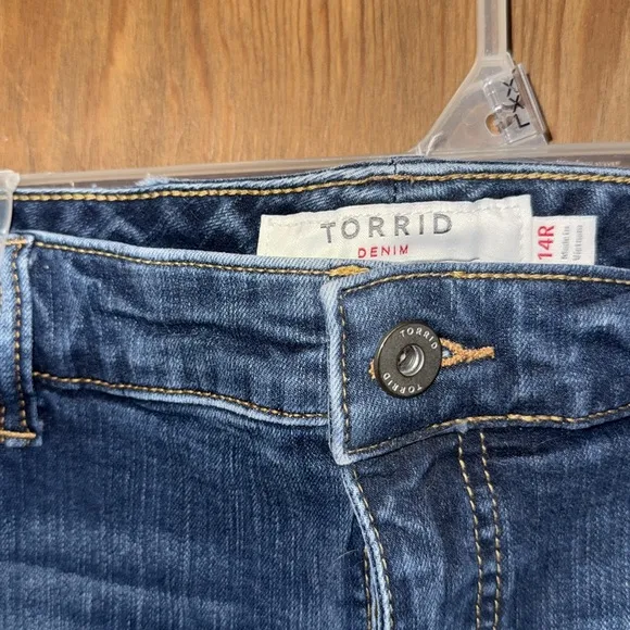 Torrid dark wash destructed boyfriend jeans