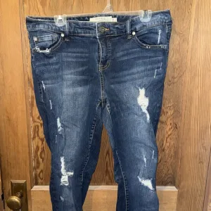Torrid dark wash destructed boyfriend jeans