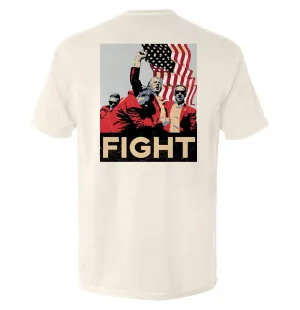 Trump Fight Poster: Ivory / L / Comfort Colors Pocket Tee