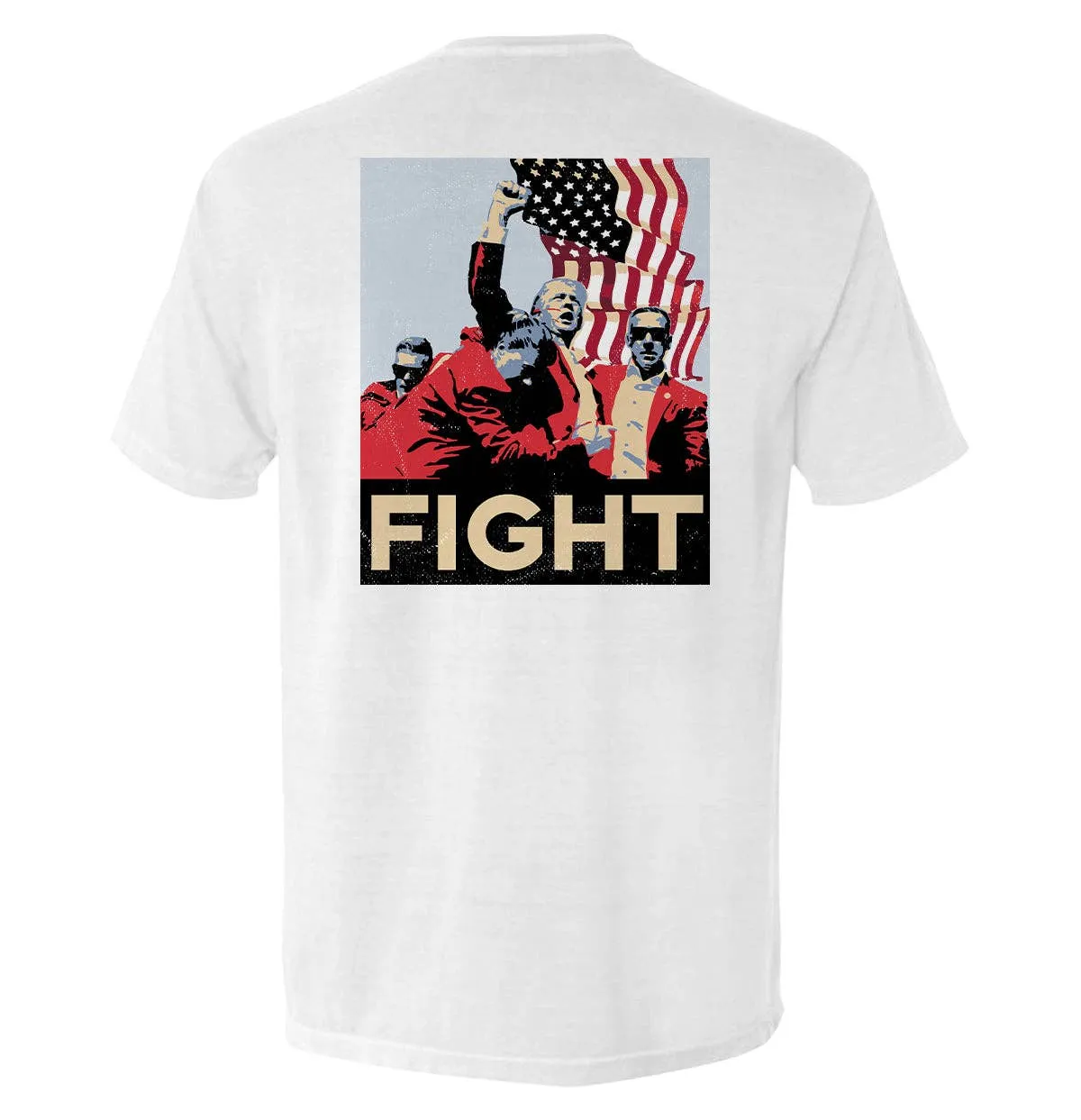 Trump Fight Poster: Ivory / L / Comfort Colors Pocket Tee
