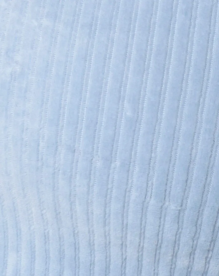 Tube Top in Fluffy Knit Baby Blue