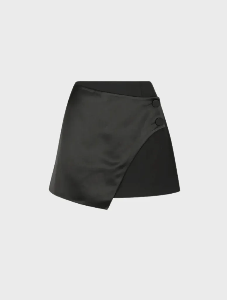 Tuxdeo Wrap Mini Skirt - Black