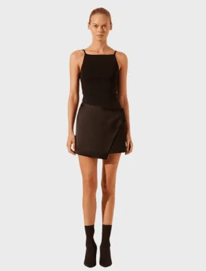 Tuxdeo Wrap Mini Skirt - Black