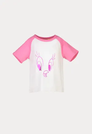 Tweety Bird Digital Silhouette Outline Print T-Shirt