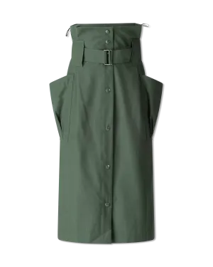 Twill Belted Midi Skirt