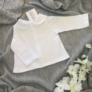 UNISEX White Cotton Long Sleeve Top