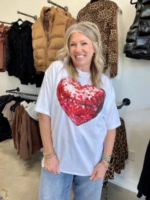 Valentines Disco Heart Tee