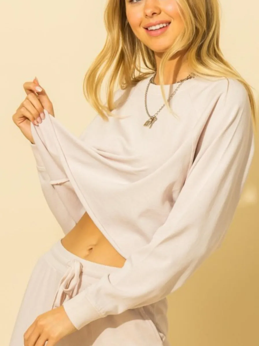 Varsity Crop Top: Lilac Fog