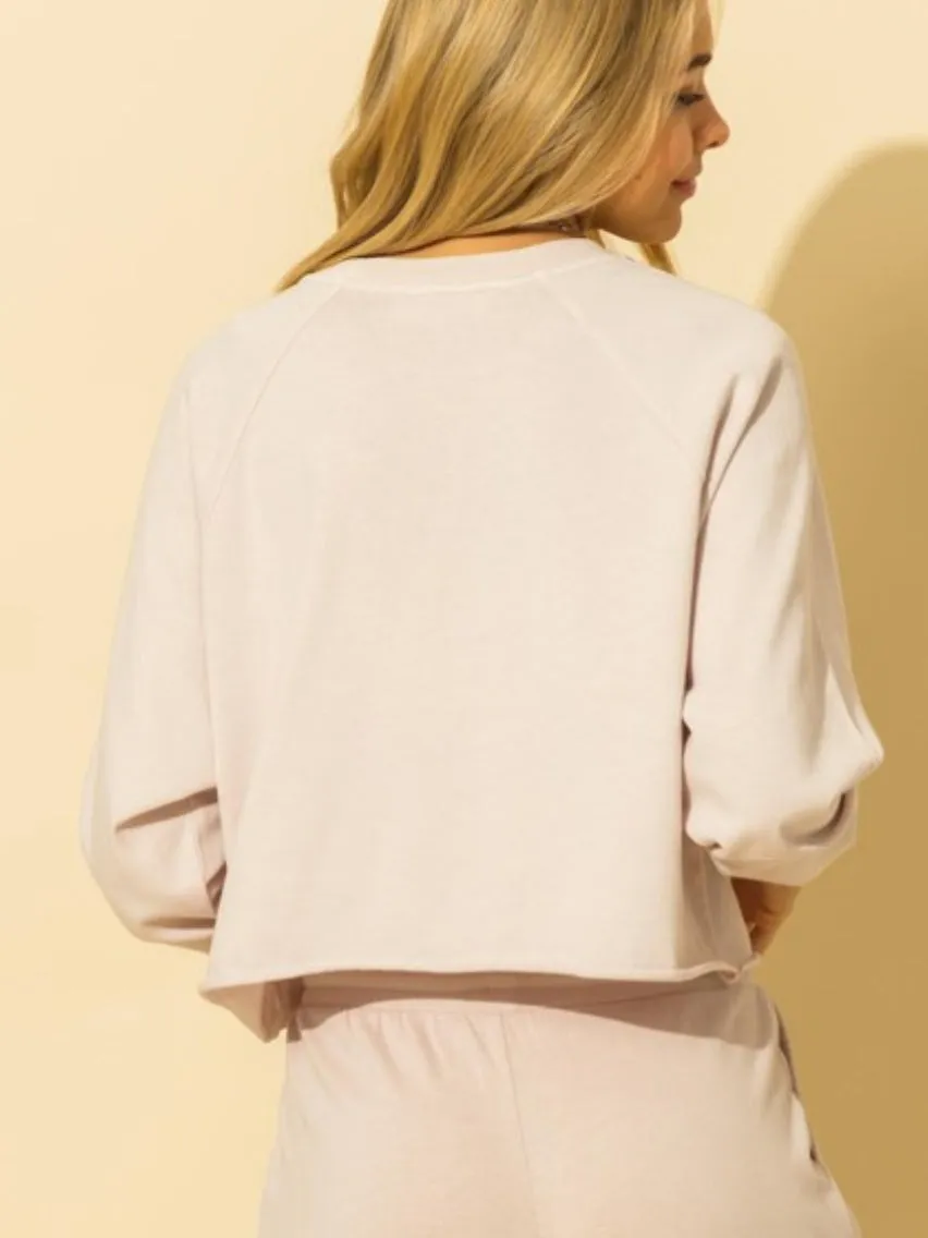 Varsity Crop Top: Lilac Fog