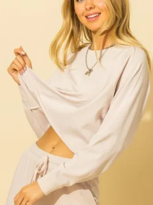 Varsity Crop Top: Lilac Fog