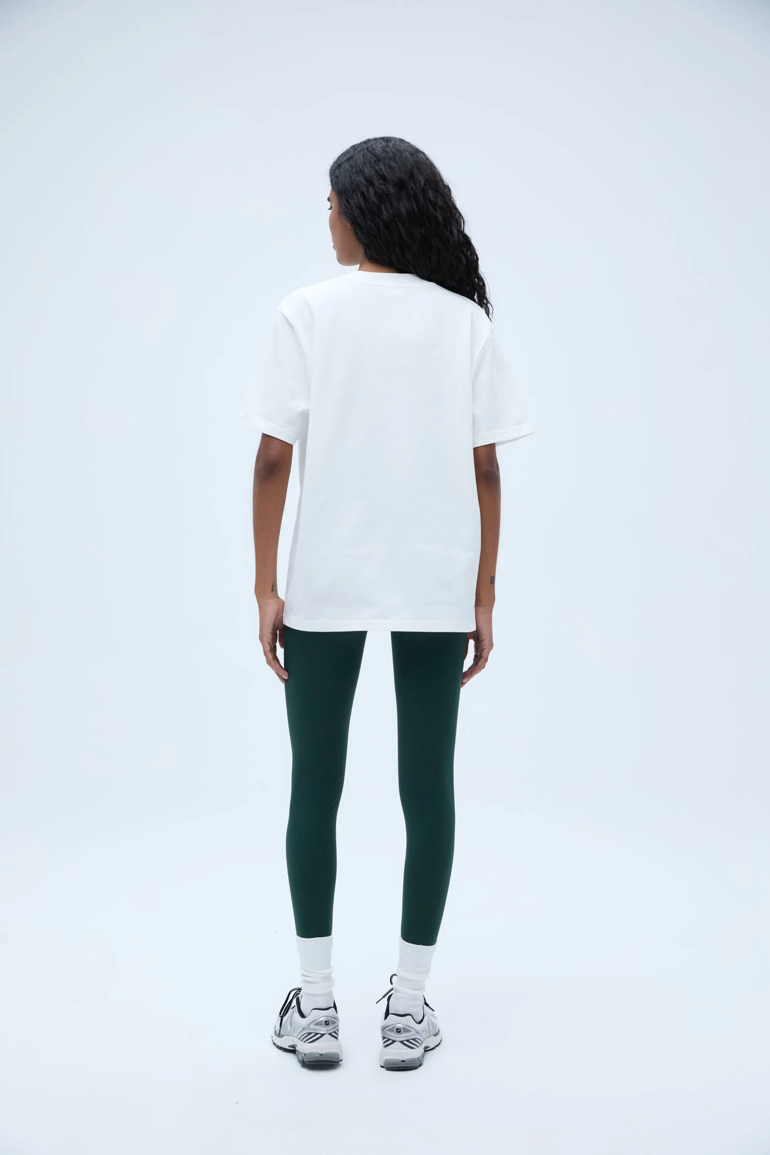 Varsity Short Sleeve Oversized T-shirt - White/Pine Green